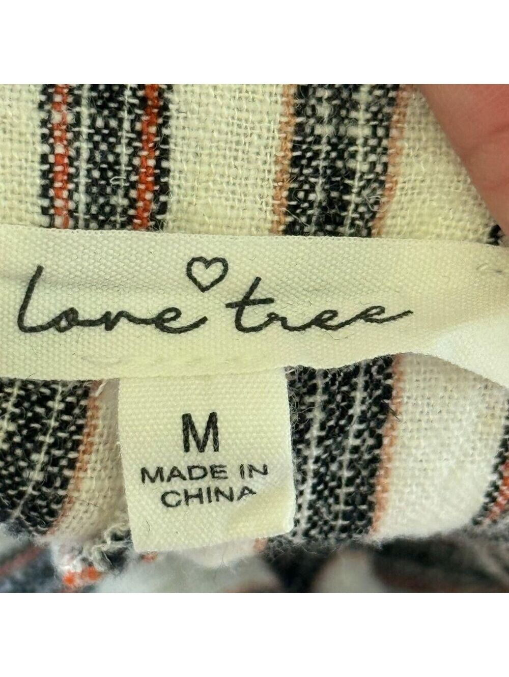 Love Tree Striped Wrap Shorts Buckle Detail White Black Women's Size M - Picture 5 of 5